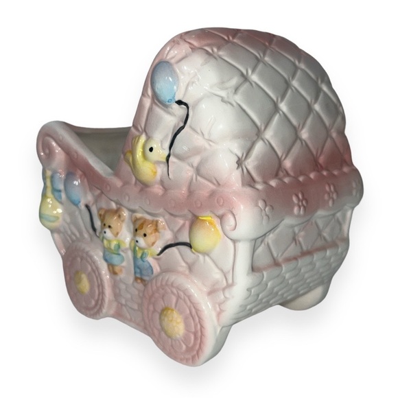 Vintage Rubens Originals 1990 Planter Japan‎ Ceramic Buggy Teddy Pottery 6210A - Picture 3 of 7